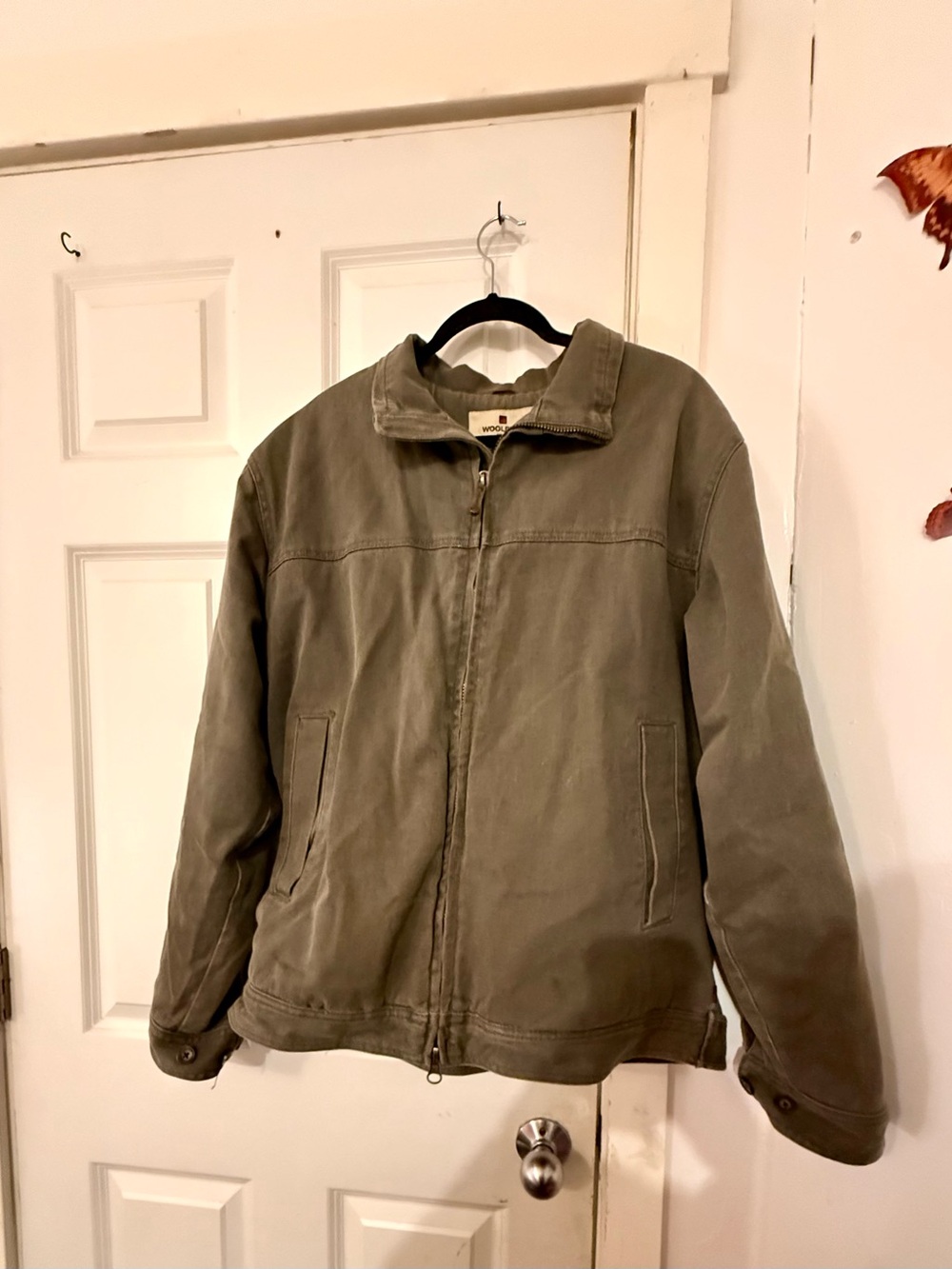 Men's Woolrich Olive Green Zip-Front Jacket